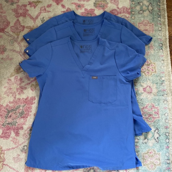 Figs Catarina Scrub Top in Ceil Blue - Picture 2 of 2